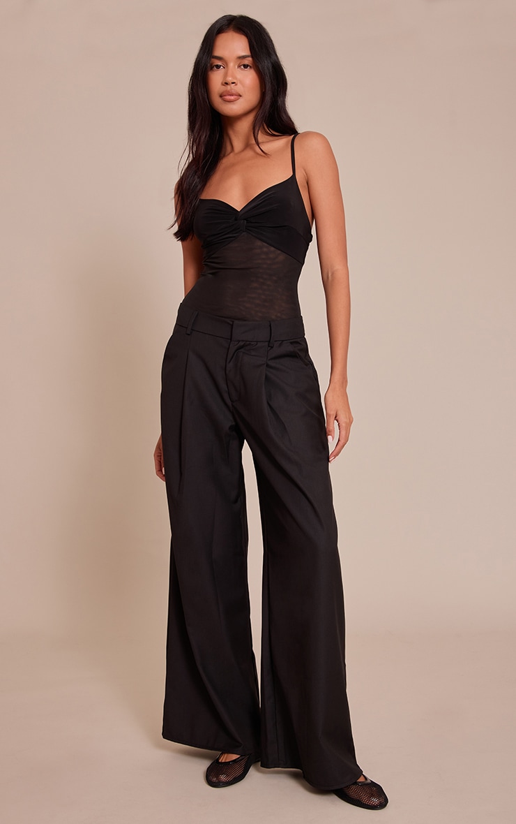 Black Twist Bust Mesh Bodysuit image 3