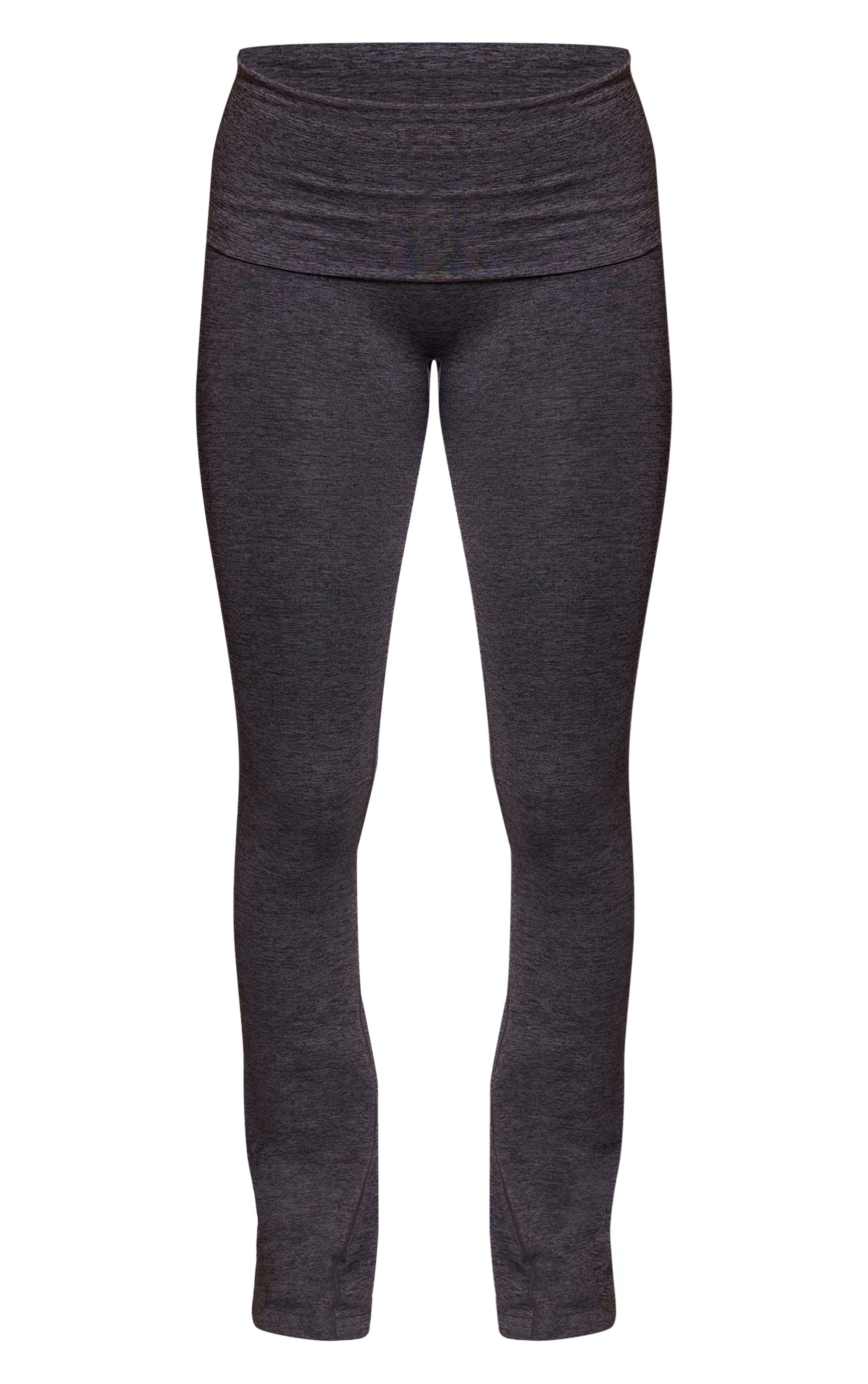Tall Pantalon de yoga gris anthracite chiné à détail replié image 5