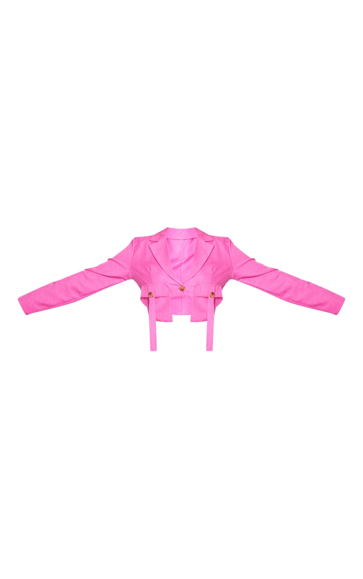 Hot Pink Cargo Pocket Cropped Blazer image 5