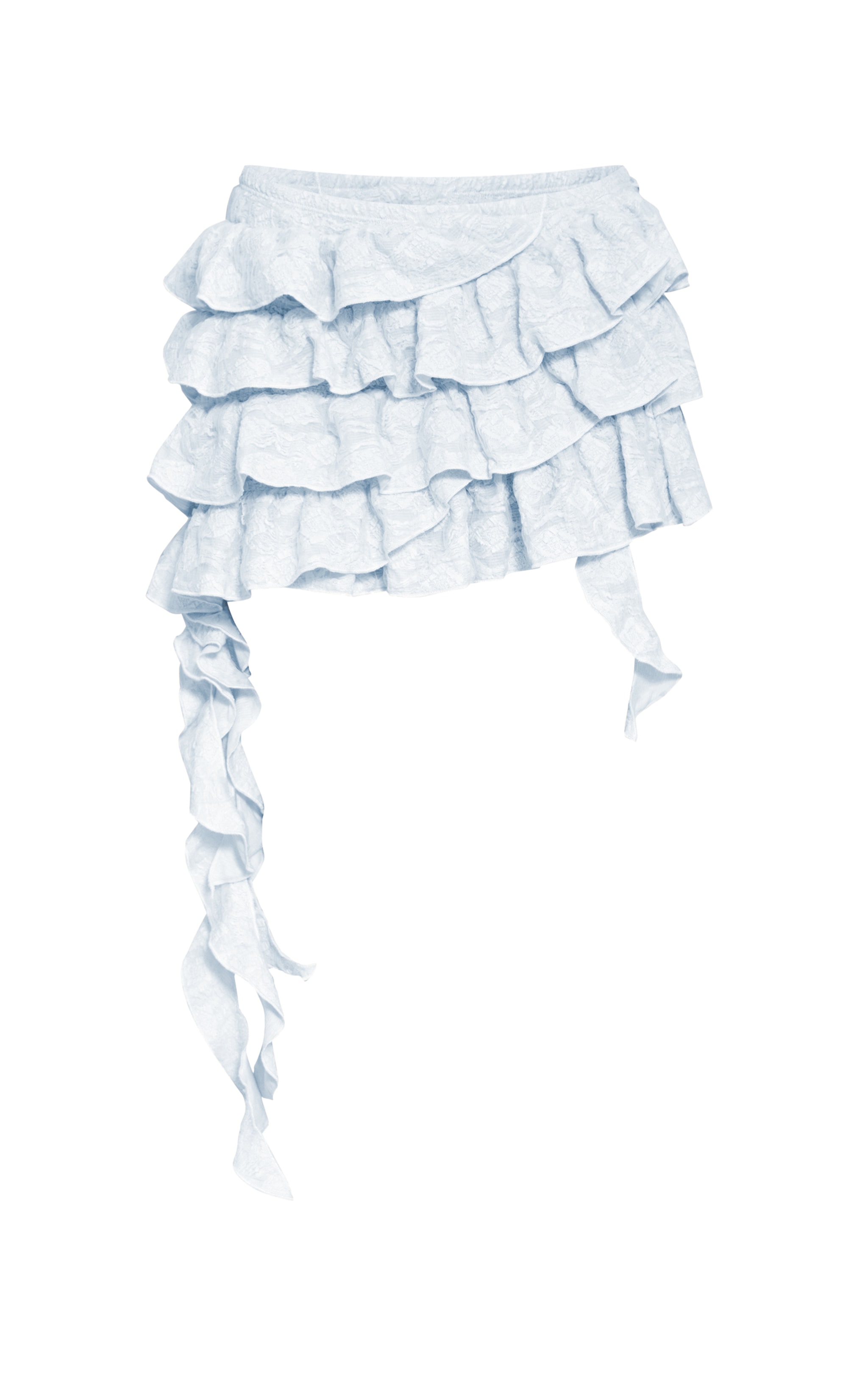 Mini-jupe style tutu texturée bleu ciel à étages image 6