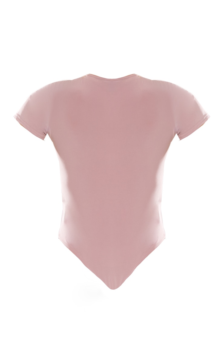 Lilac Basic Slinky Short Sleeve Bodysuit image 6