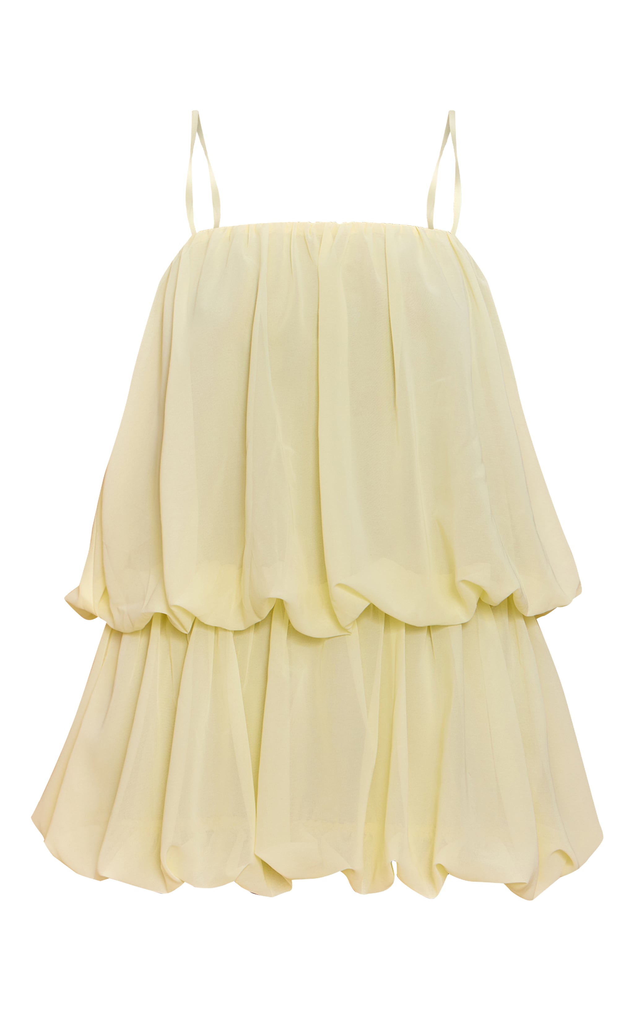 Lemon Chiffon Ruched Strappy Shift Dress image 5