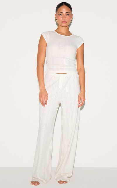 Petite Pantalon de pyjama en pointelle crème