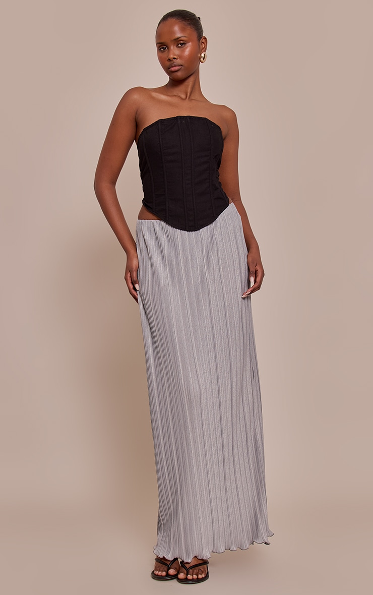 Grey Plisse Maxi Skirt image 1