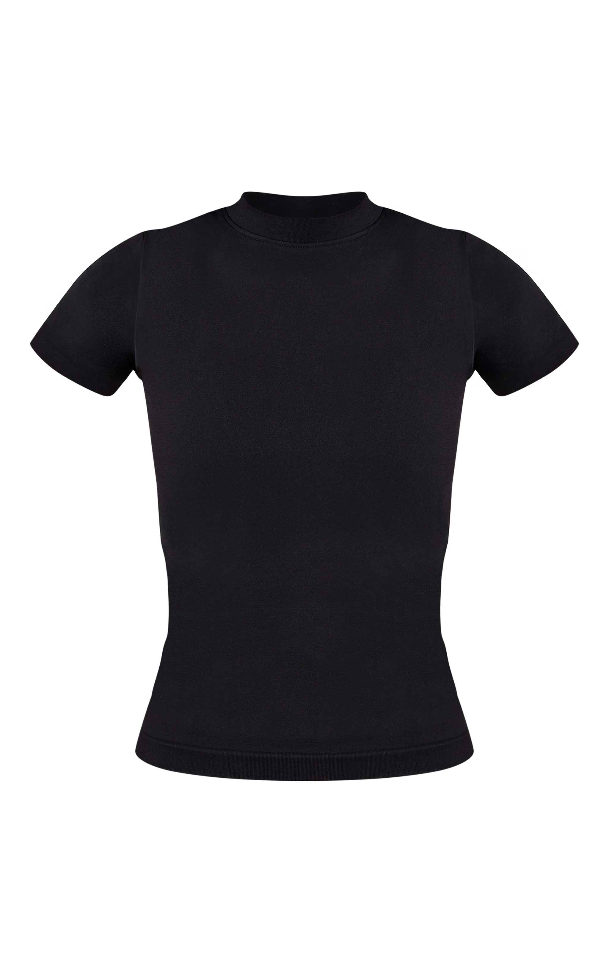 Tall Black Seamless Logo Gym Long Top image 5