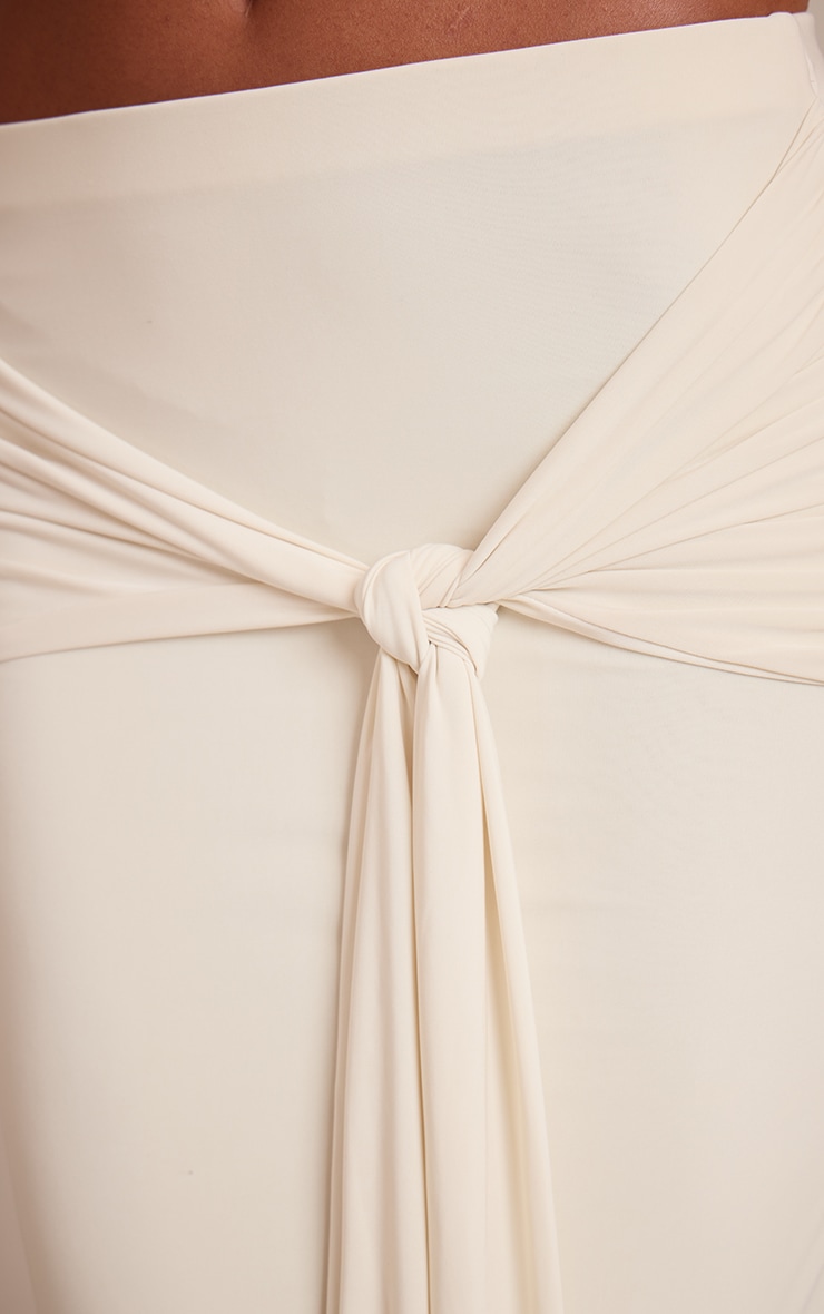 Tall Cream Slinky Knot Detail Maxi Skirt image 4