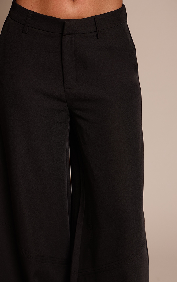 Black Seam Detail Woven Balloon Pants image 4