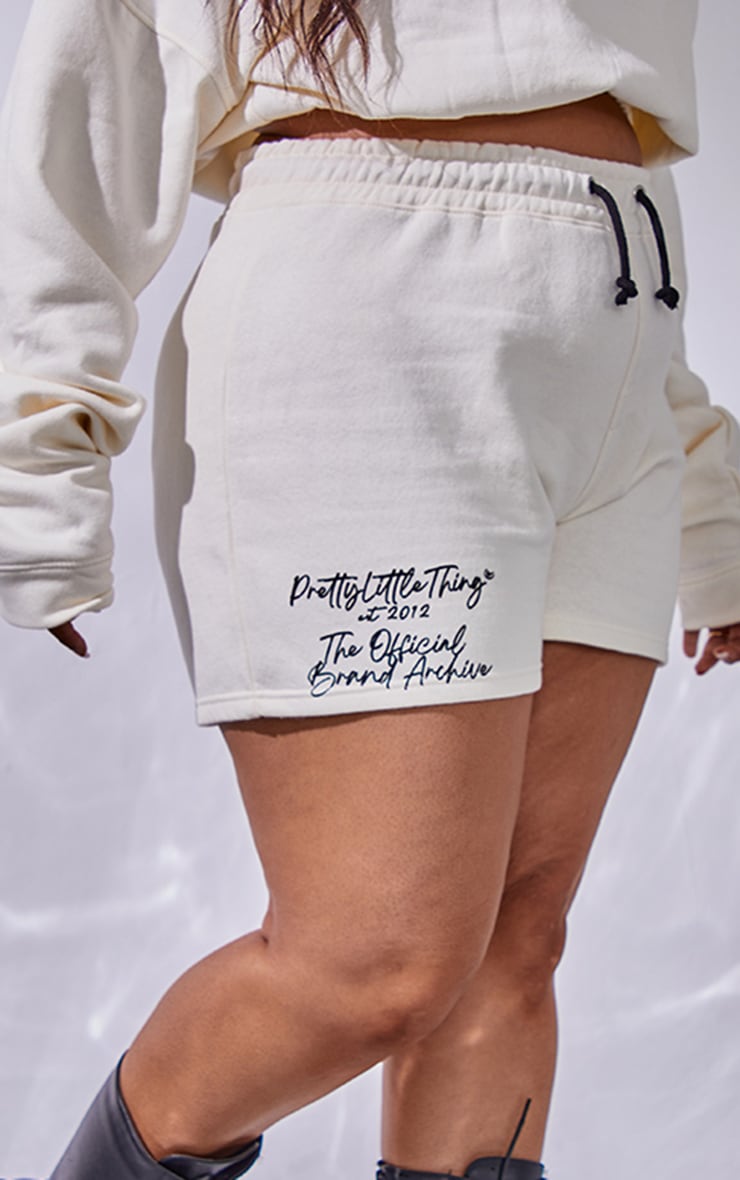 PLT Plus Cream Drawstring Waist Sweat Shorts | Plus Size ...