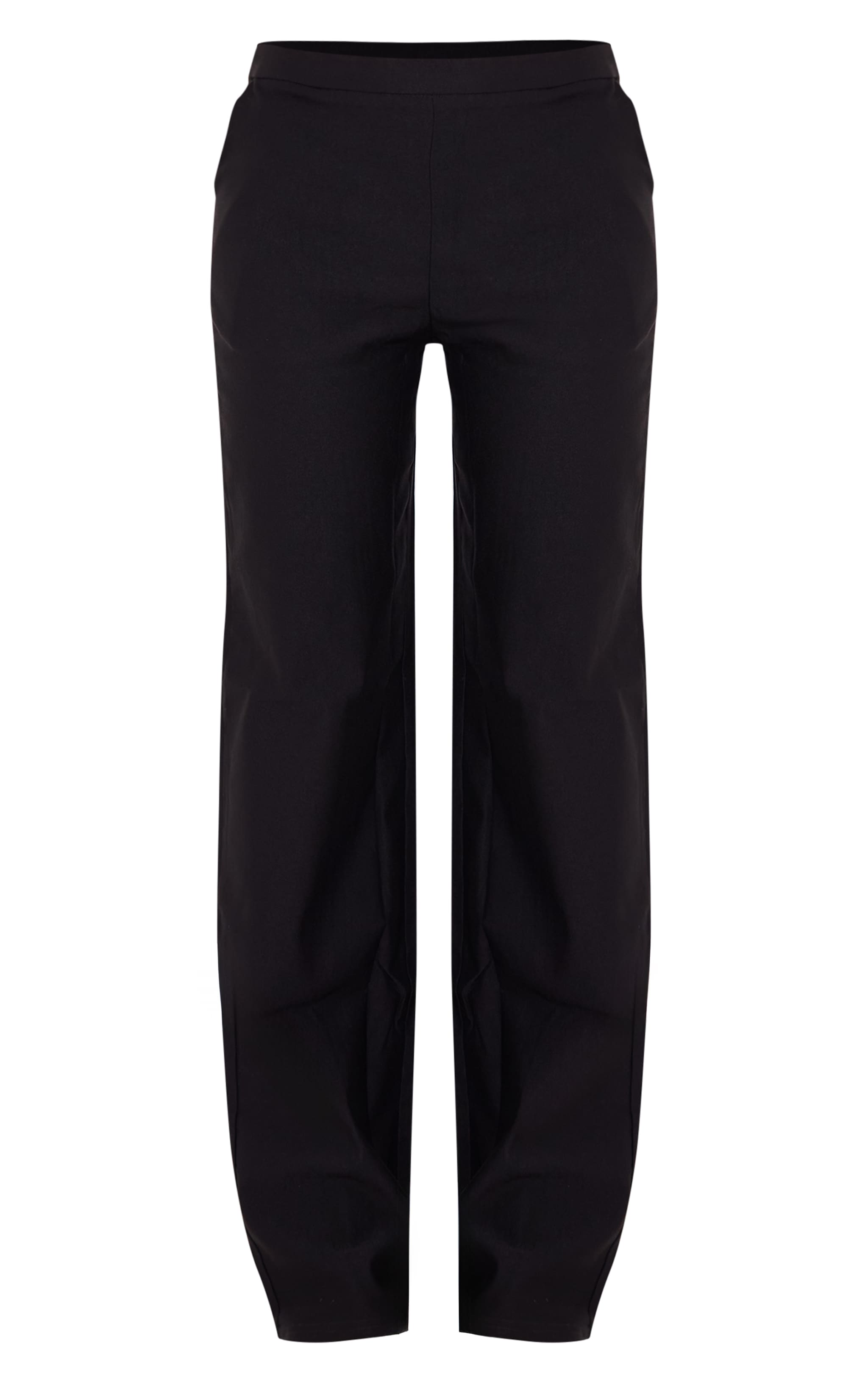 Black Woven Low Rise Straight Leg Pant image 5