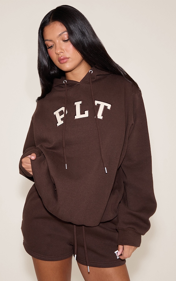 Hoodie oversize espresso à logo
