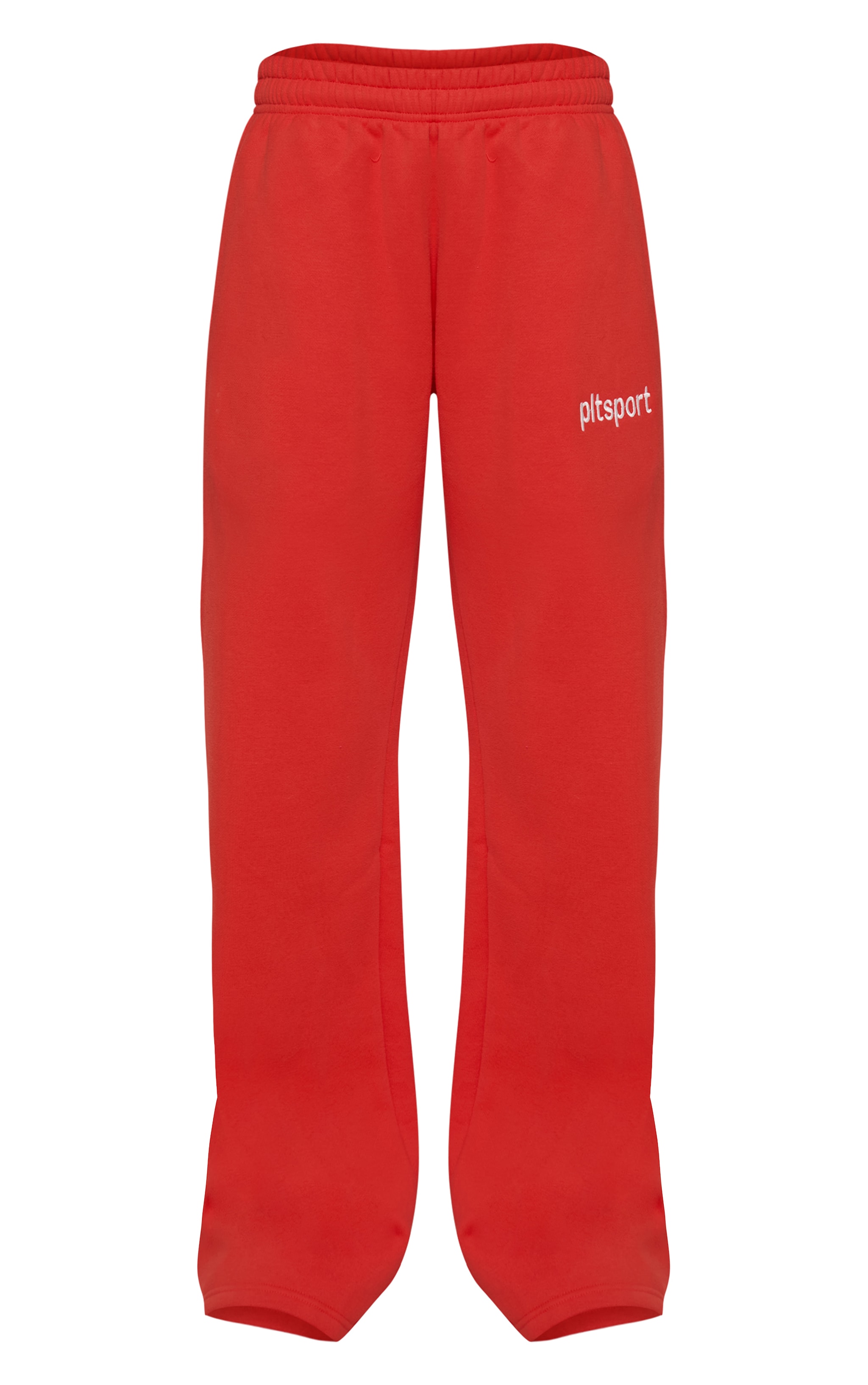 Jogging sweat droit en coton polaire rouge brodé "PLT Sport" image 5