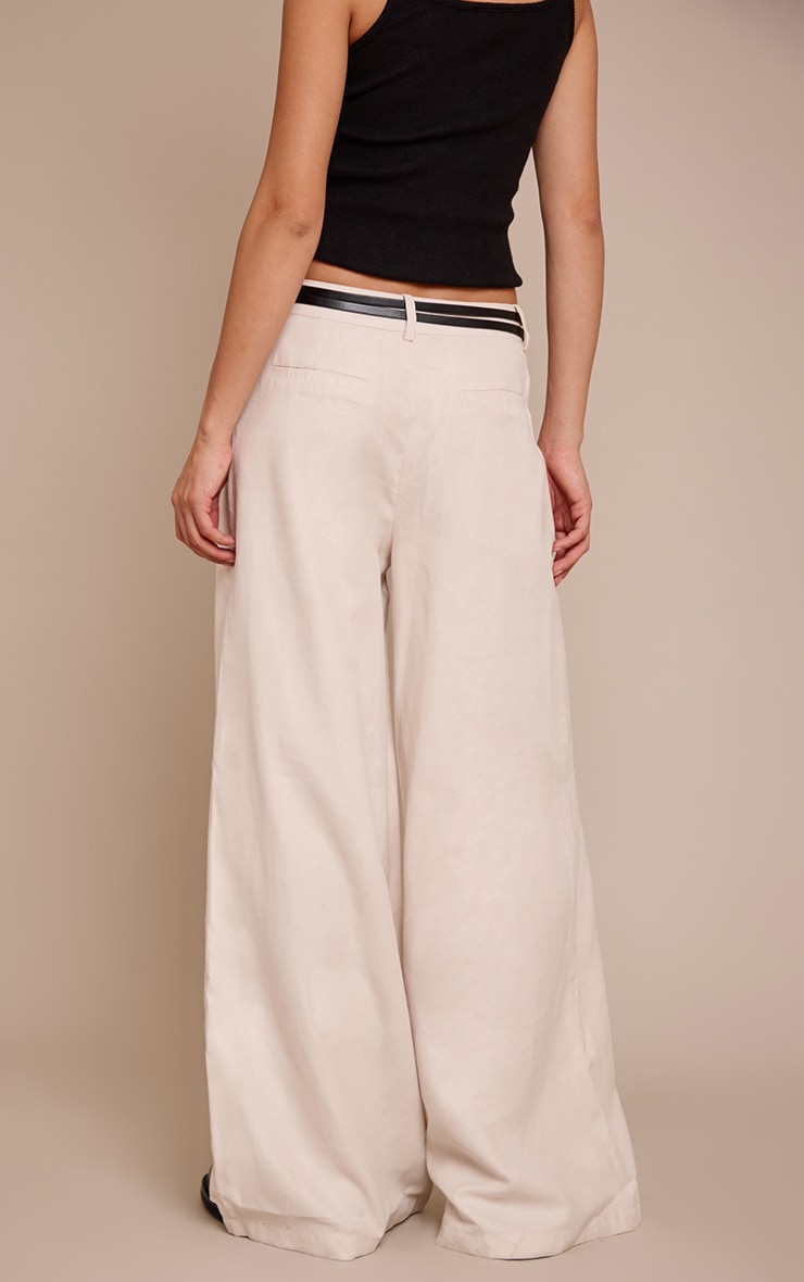 Cream Peached Gold Double Belted Pants image 3