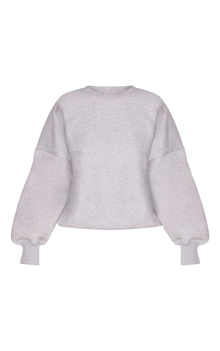 Ash Grey Balloon Sleeve Oversized Sweatshirt image 5