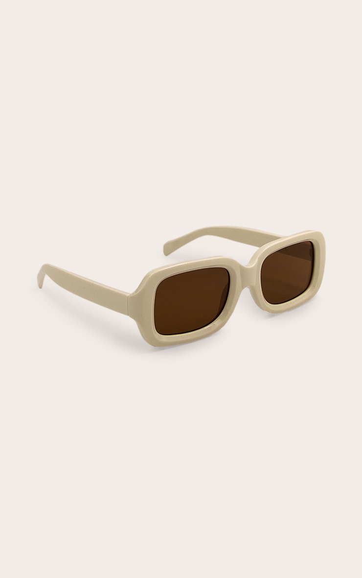 Cream Square Chunky Sunglasses image 3