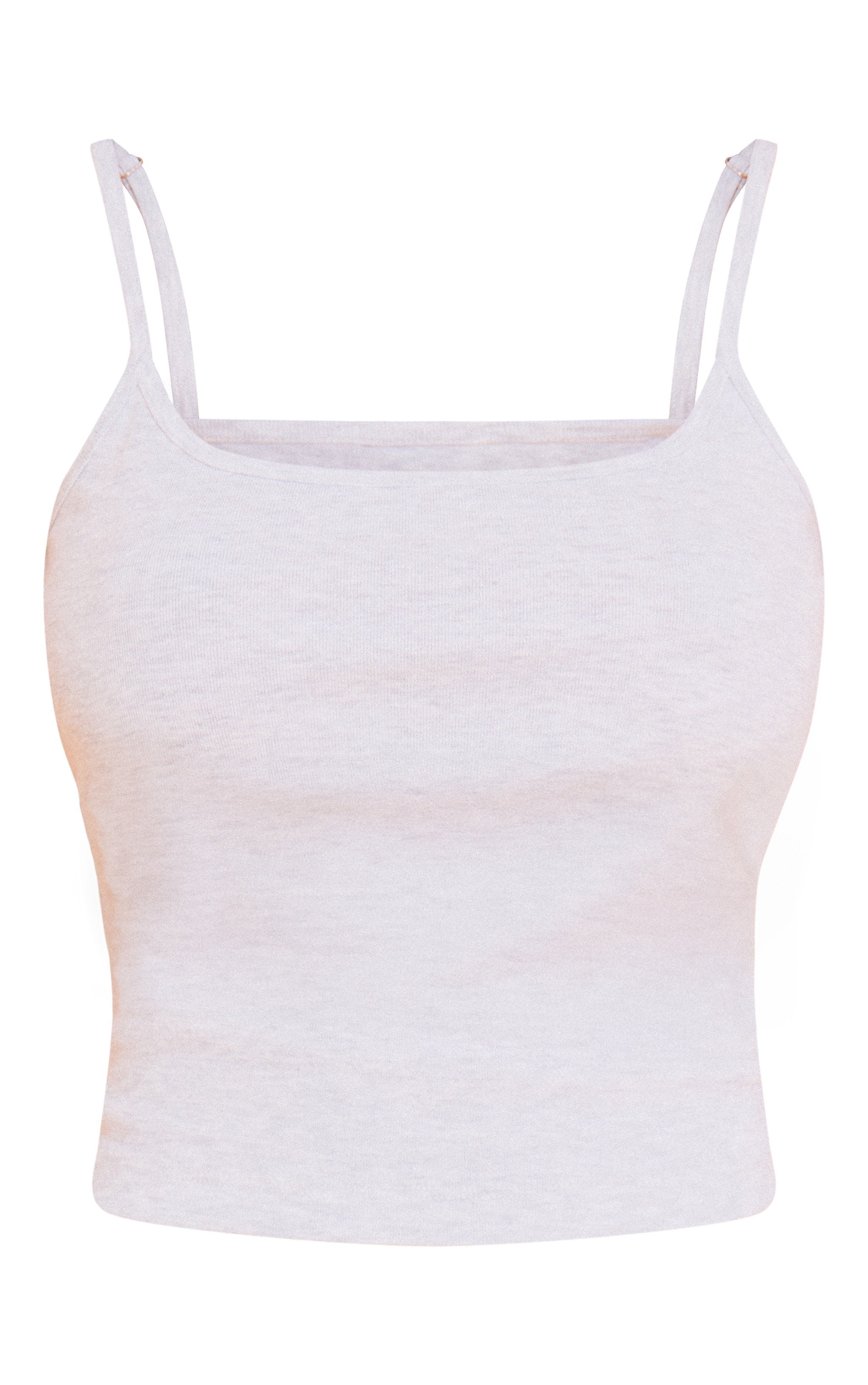  Petite Ash Grey Modal Strappy Ribbed Vest Top image 5