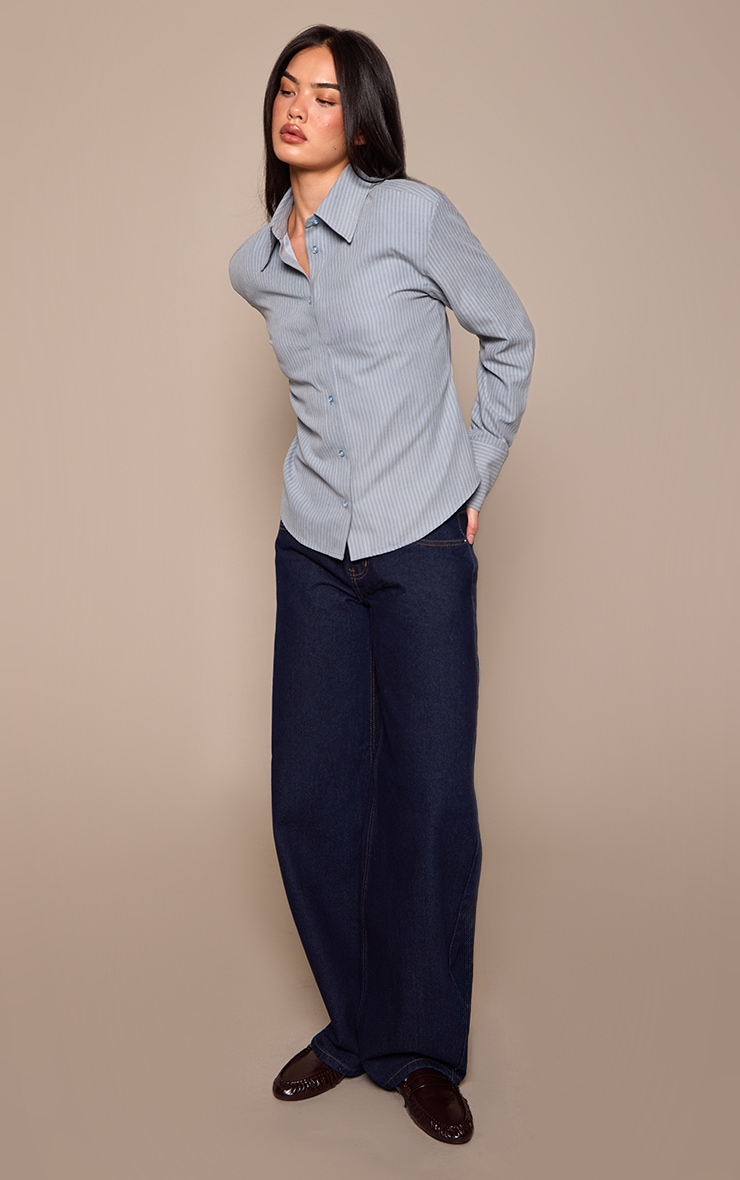 Indigo Low Rise Barrel Jeans image 2