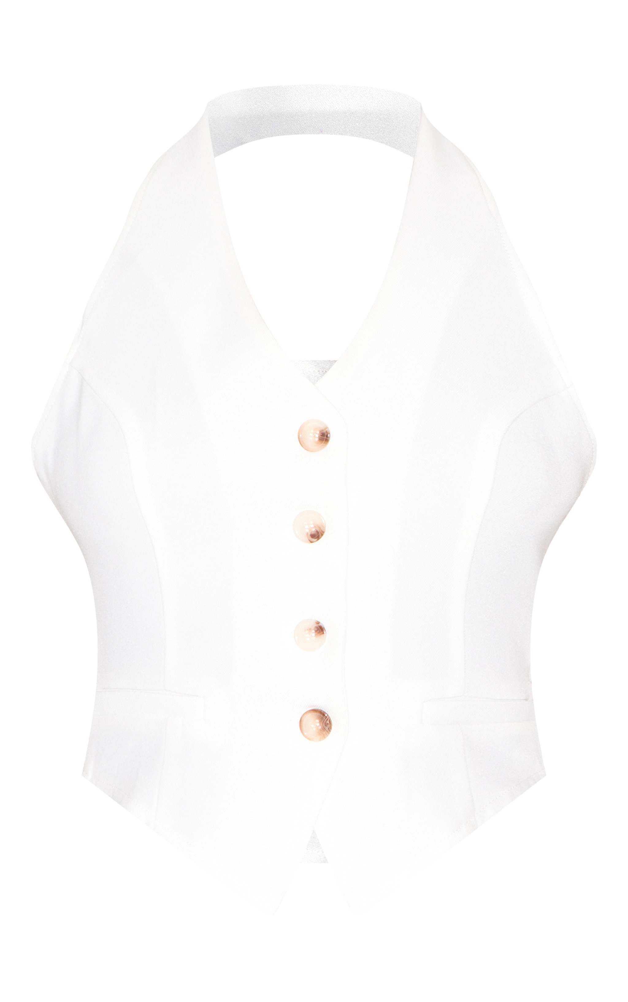 Gilet de tailleur tissé blanc à dos nu image 5