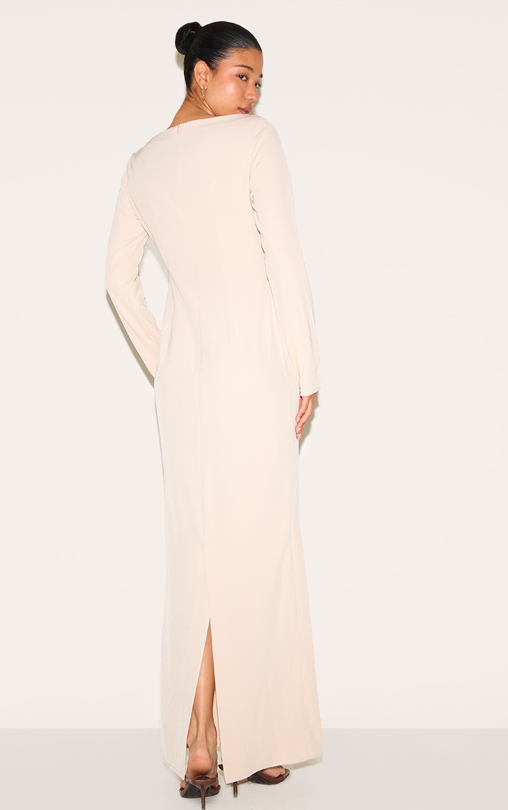 Almond Tailored Boat Neck Maxi Dress image 2