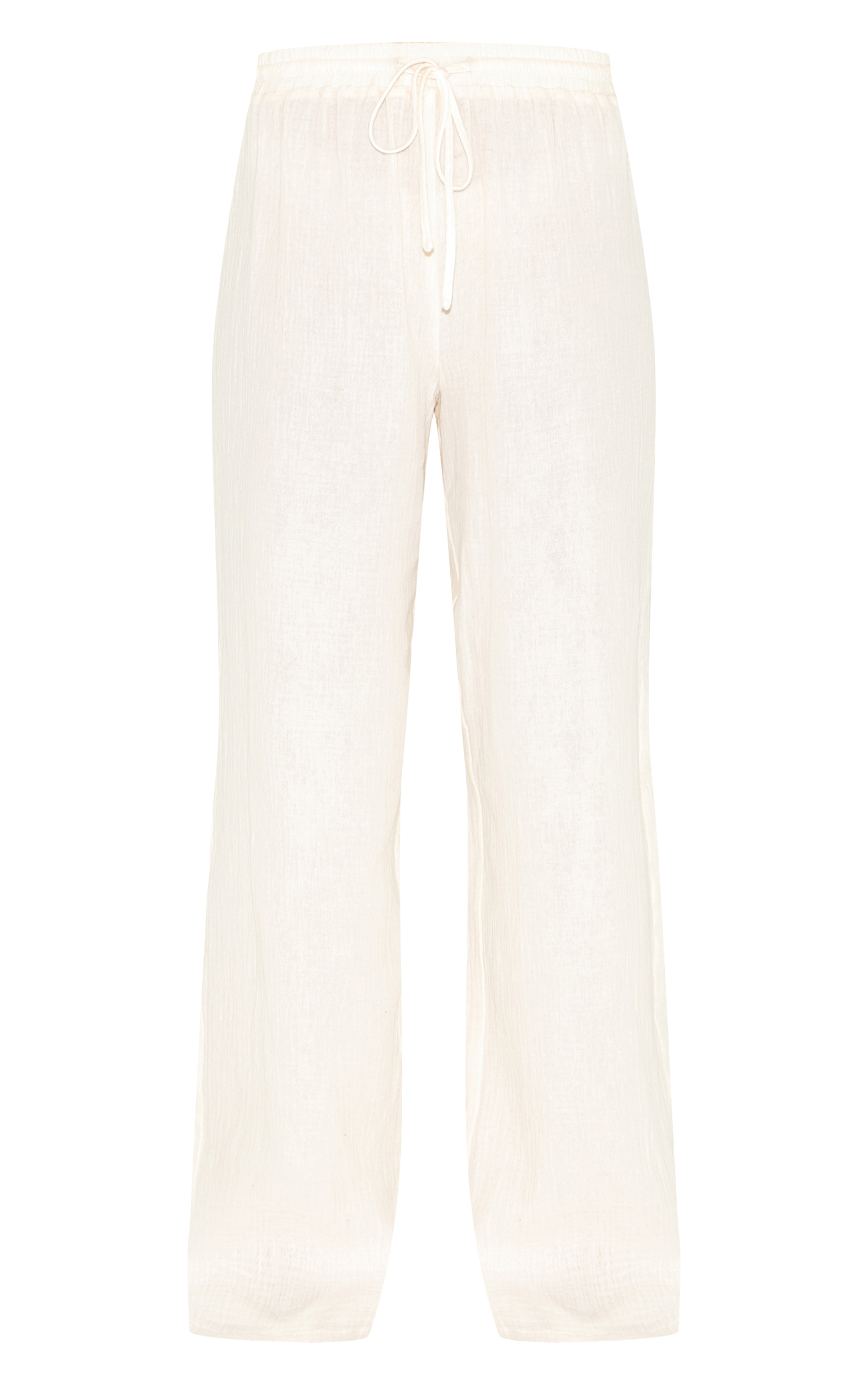 Pantalon large texturé en étamine crème, collection Tall image 5
