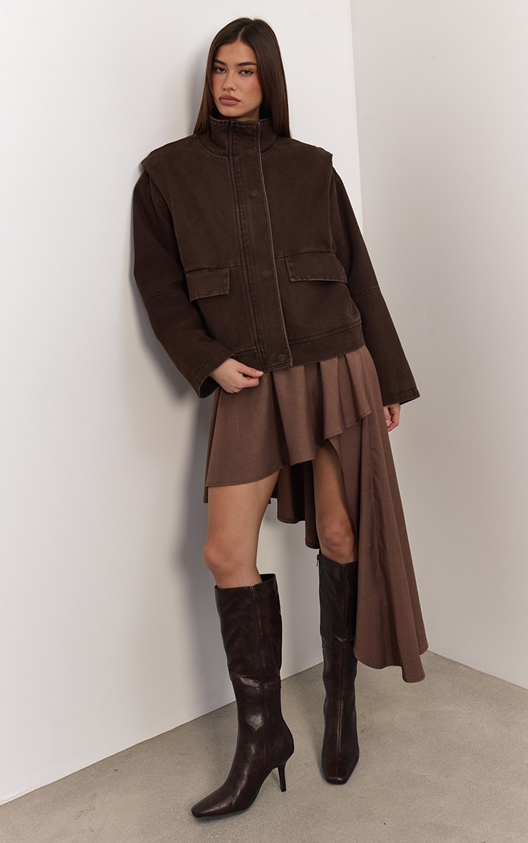 Mushroom Woven Layered Asymmetric Skirt image 3