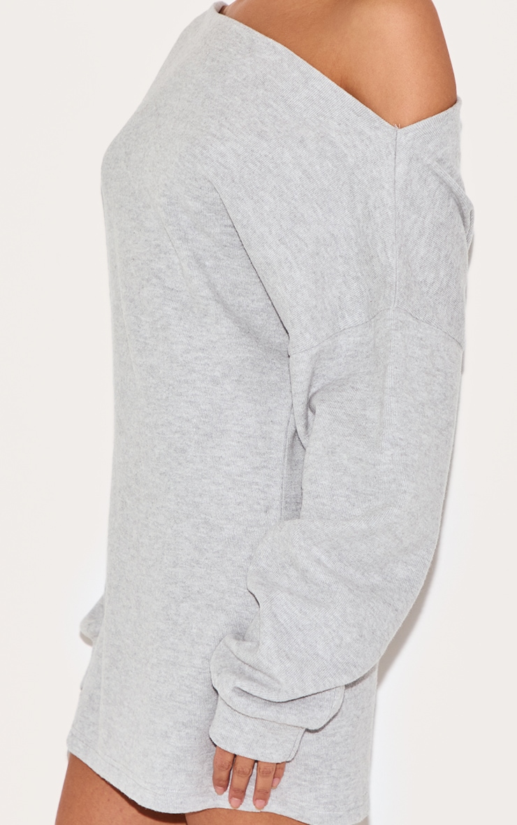 Light Grey Bardot Soft Touch Sweat Dress image 4