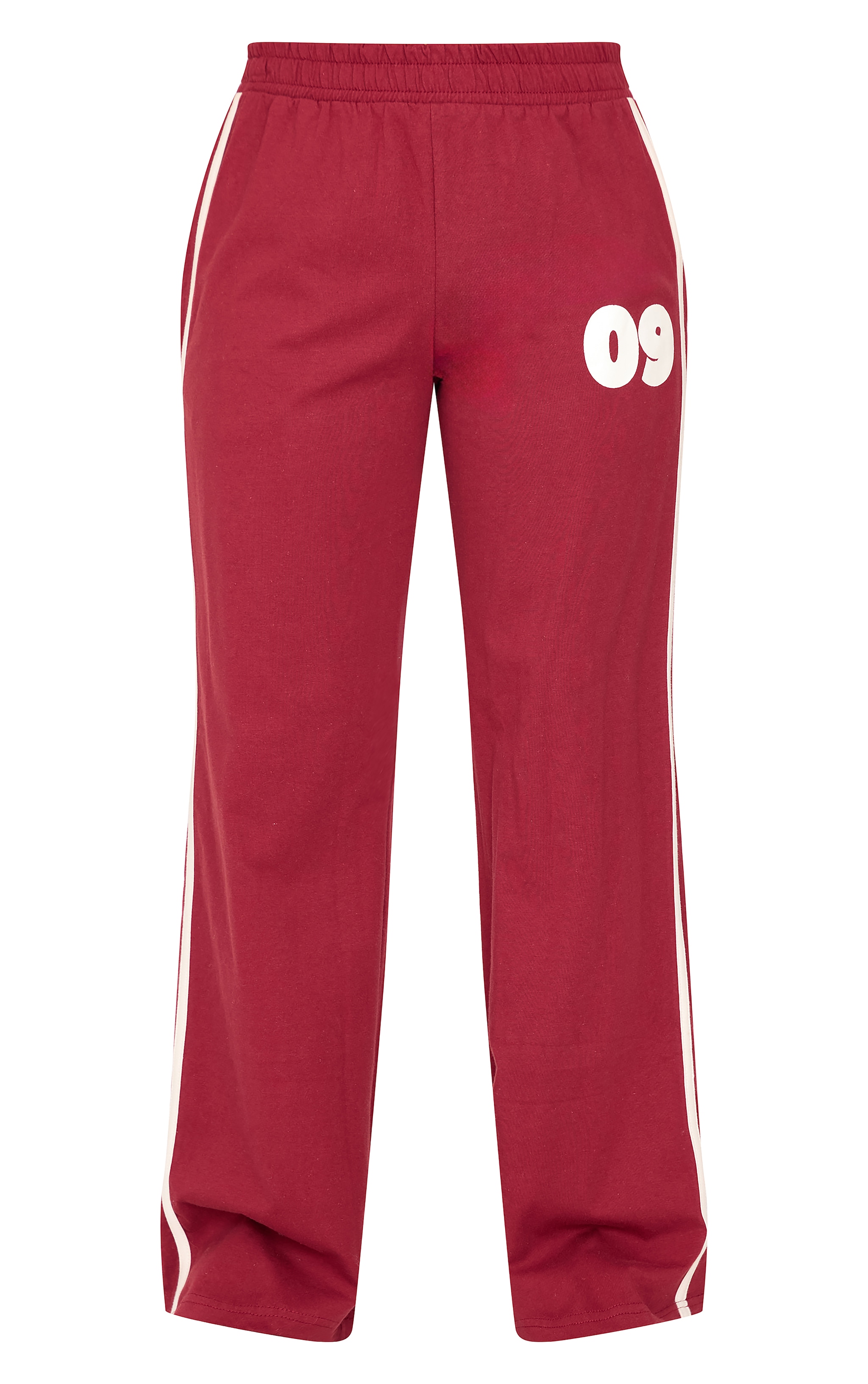 Petite Burgundy Sports Graphic Straight Leg Pants image 5