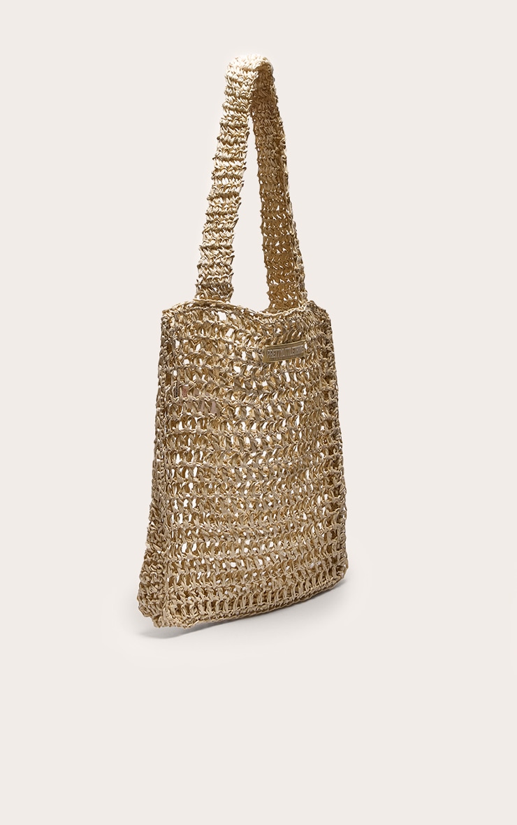 PRETTYLITTLETHING Natural Woven Straw Bag image 2