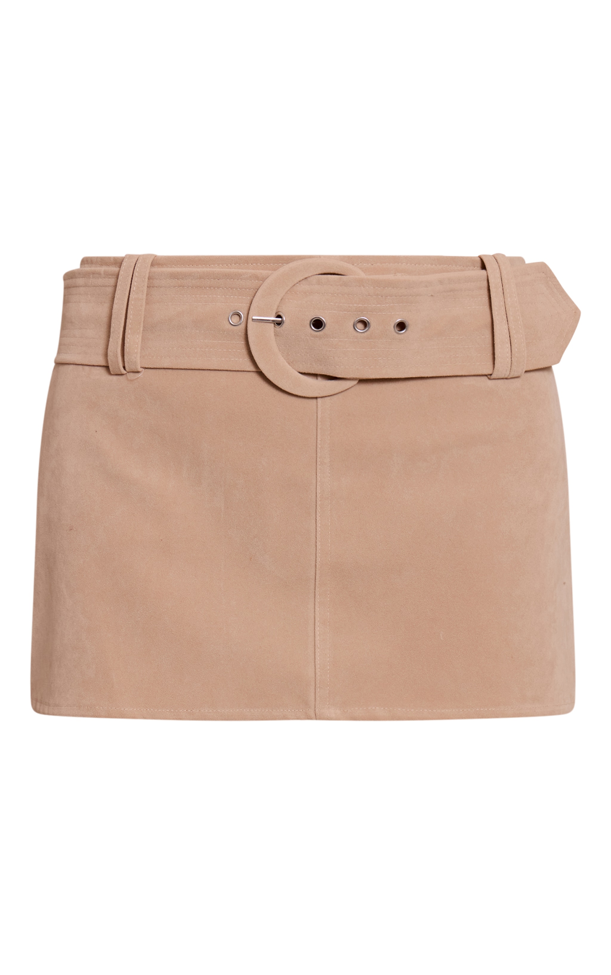 Sand Faux Suede Belt Mini Skirt image 6