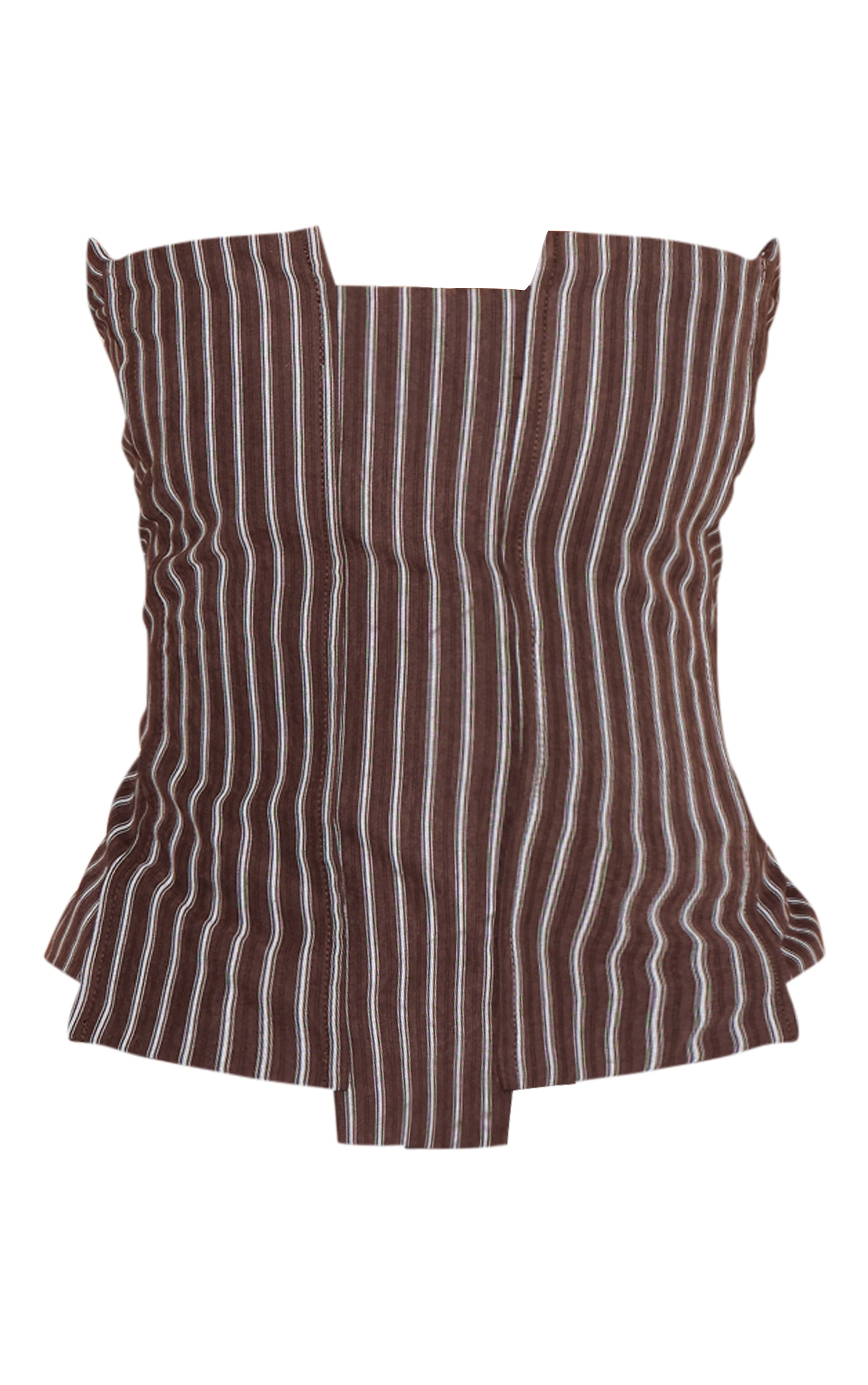 Corset en peau de pêche chocolat à rayures image 5