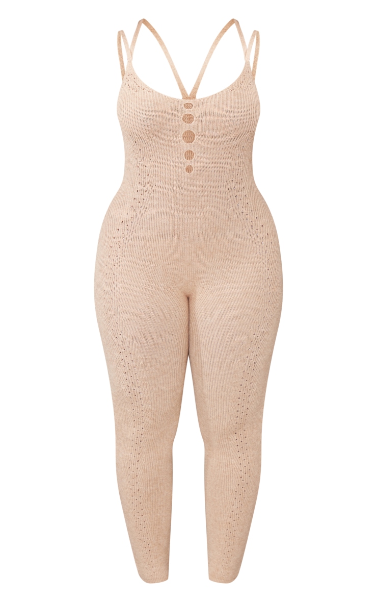 Shape Stone Knit Laser Cut Detail Strappy Jumpsuit image 5