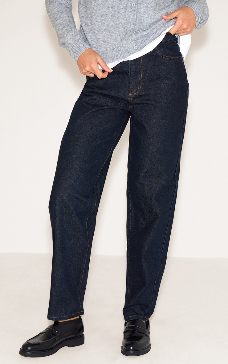 Tall Dark Indigo High Waist Mom Jeans image 2