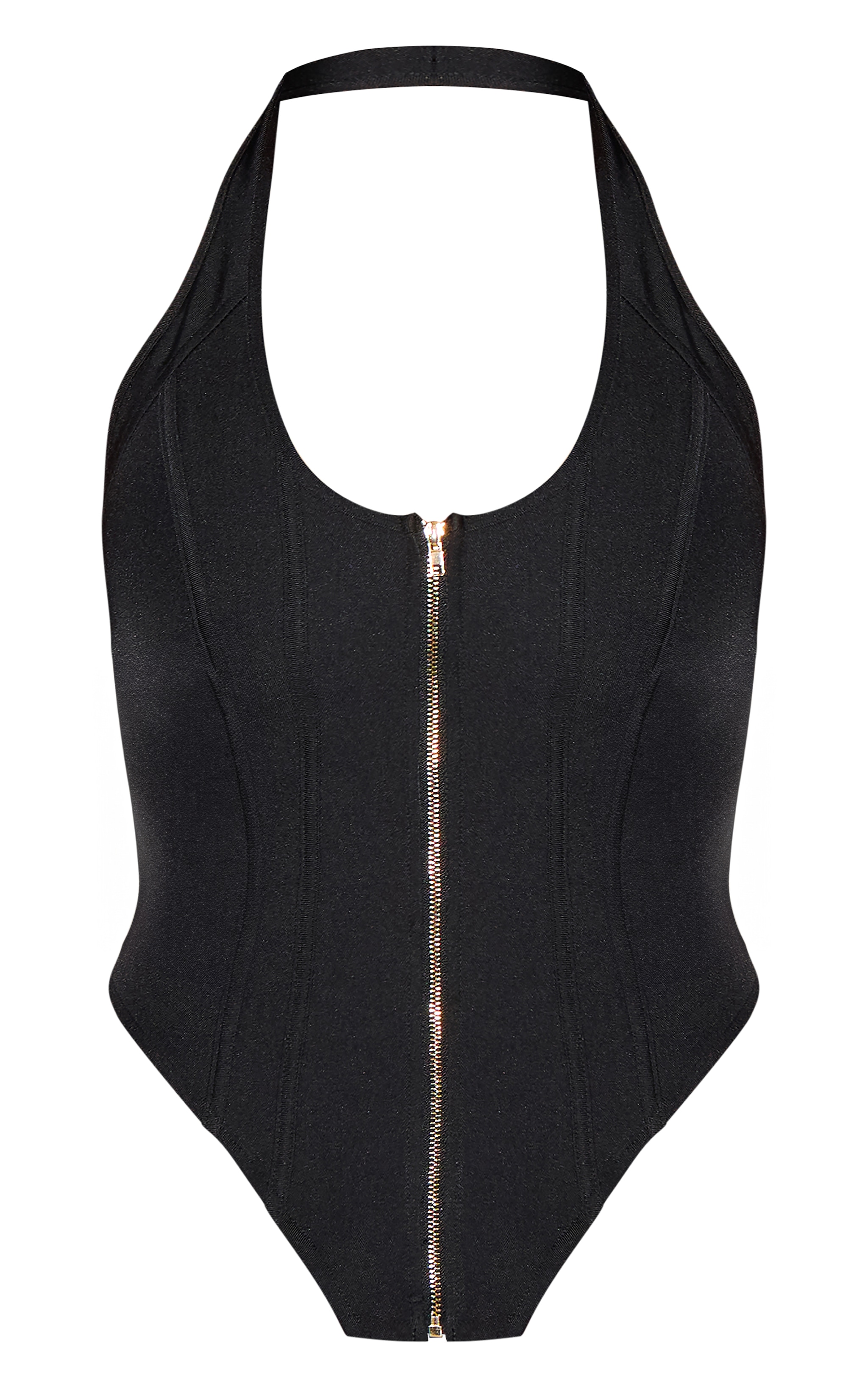 Black Boned Dip Hem Corset image 5
