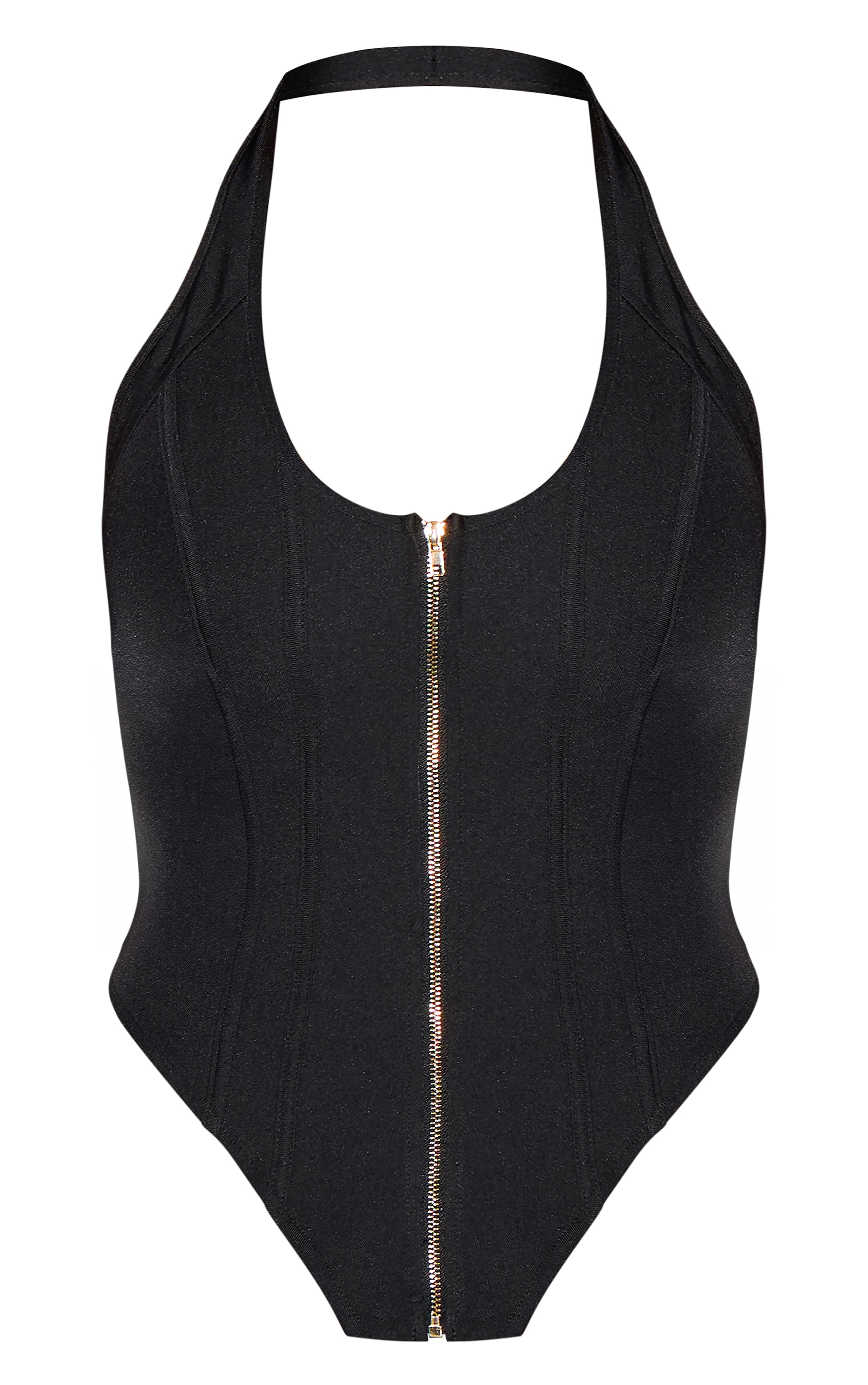 Black Boned Dip Hem Corset image 5