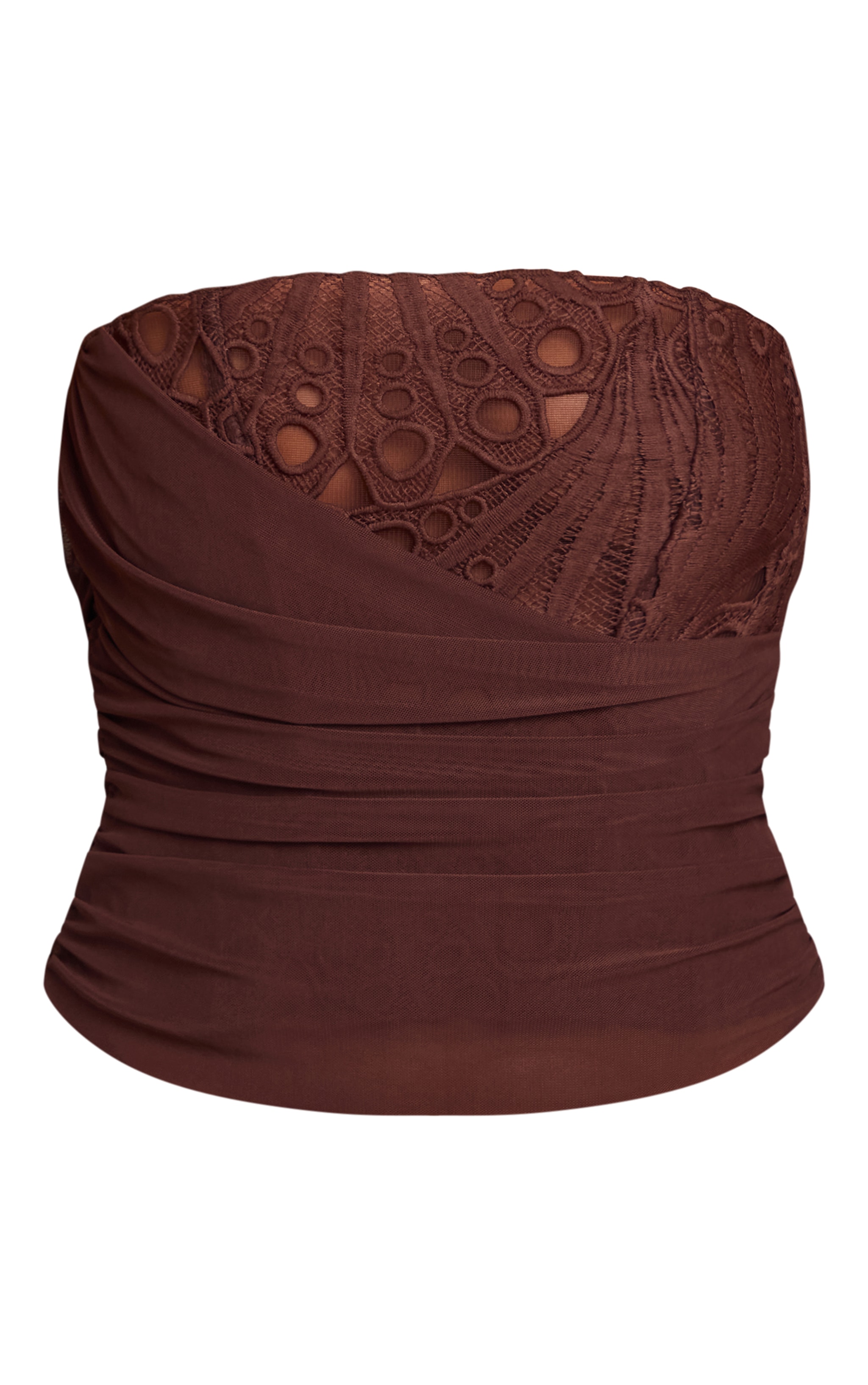 Brown Floral Lace Drape Detail Corset image 5
