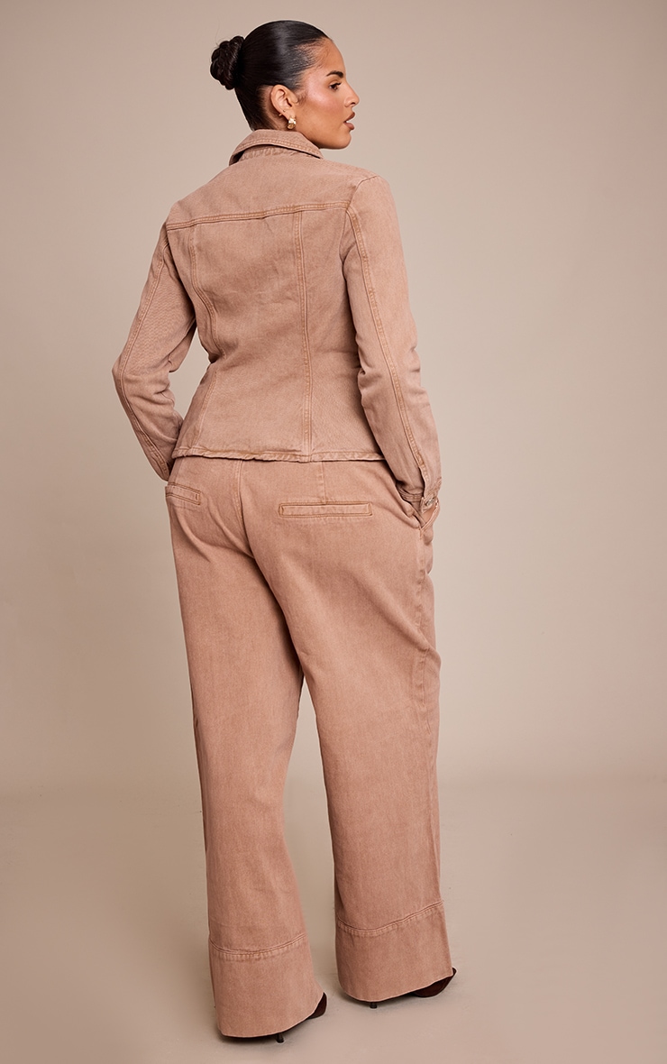 Plus Taupe Turn Up Detail Jean image 3