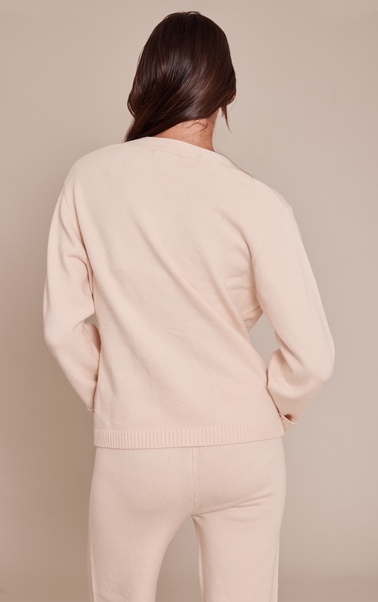 Cream turn back cuff cardigan image 2