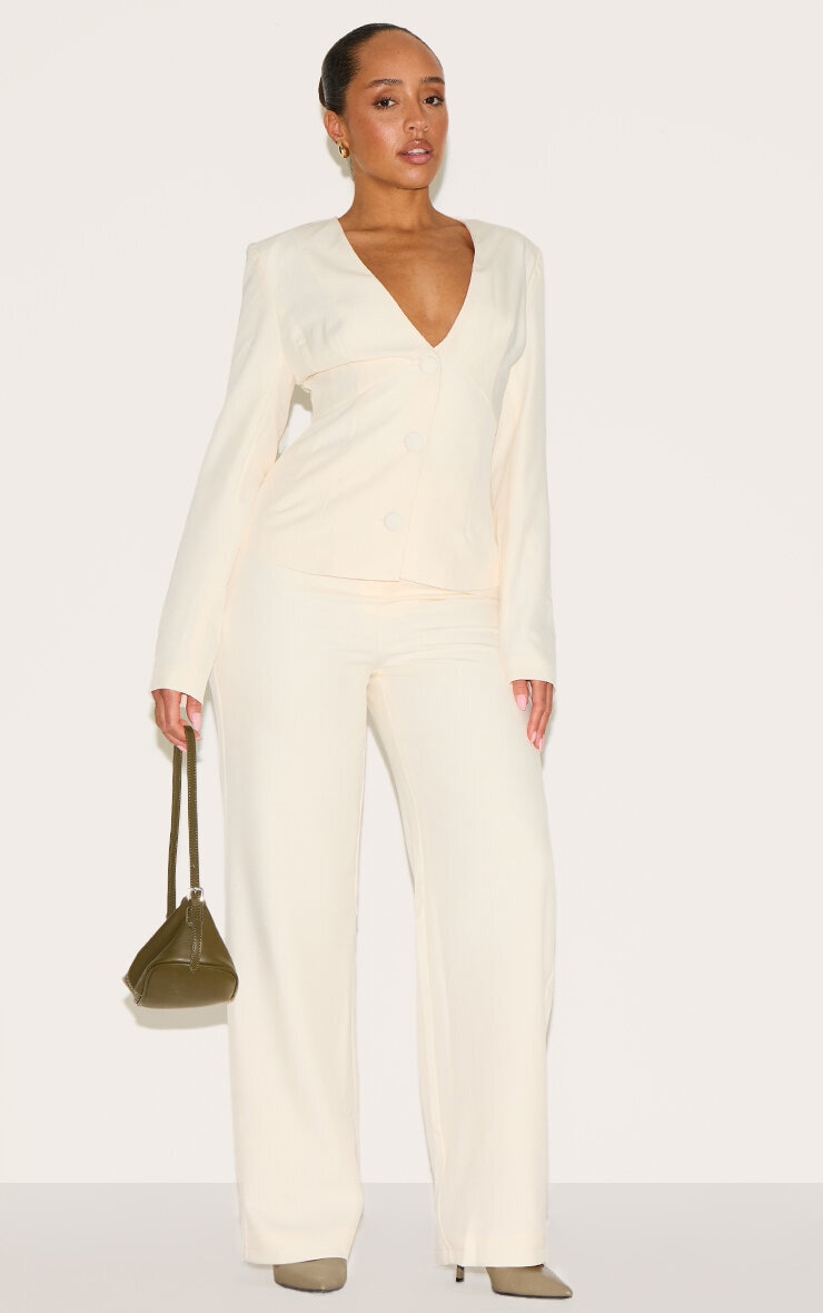 Shape Vanilla Plunge Front Cinched Waist Blazer image 3