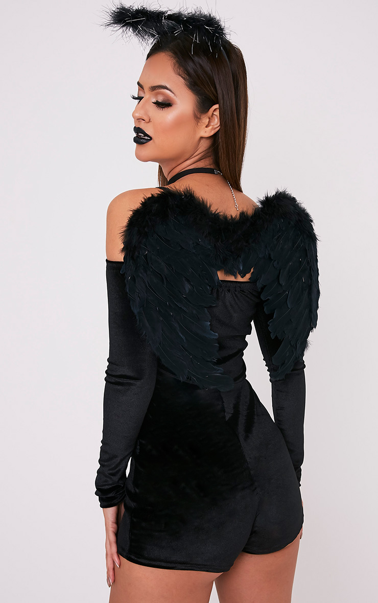 pretty little thing black feather dress