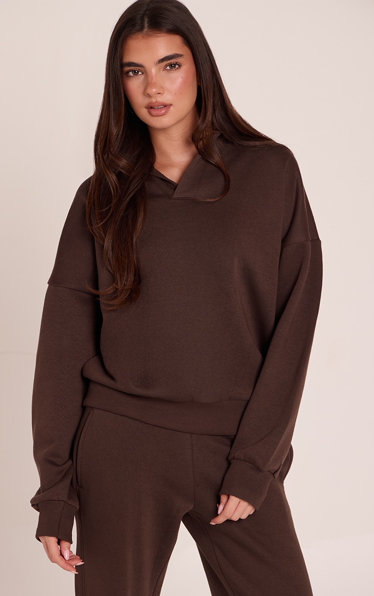 Chocolate V Neck Hoodie