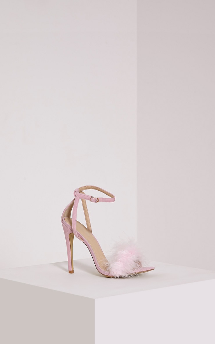 light pink fluffy heels