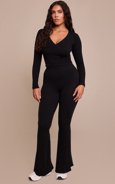 Shape Black High Waisted Seamless Wide Leg Pants