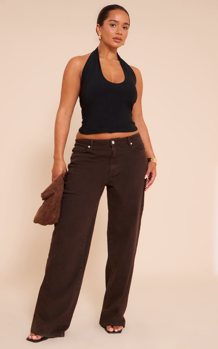 Shape Black Slinky Halterneck Top image 3