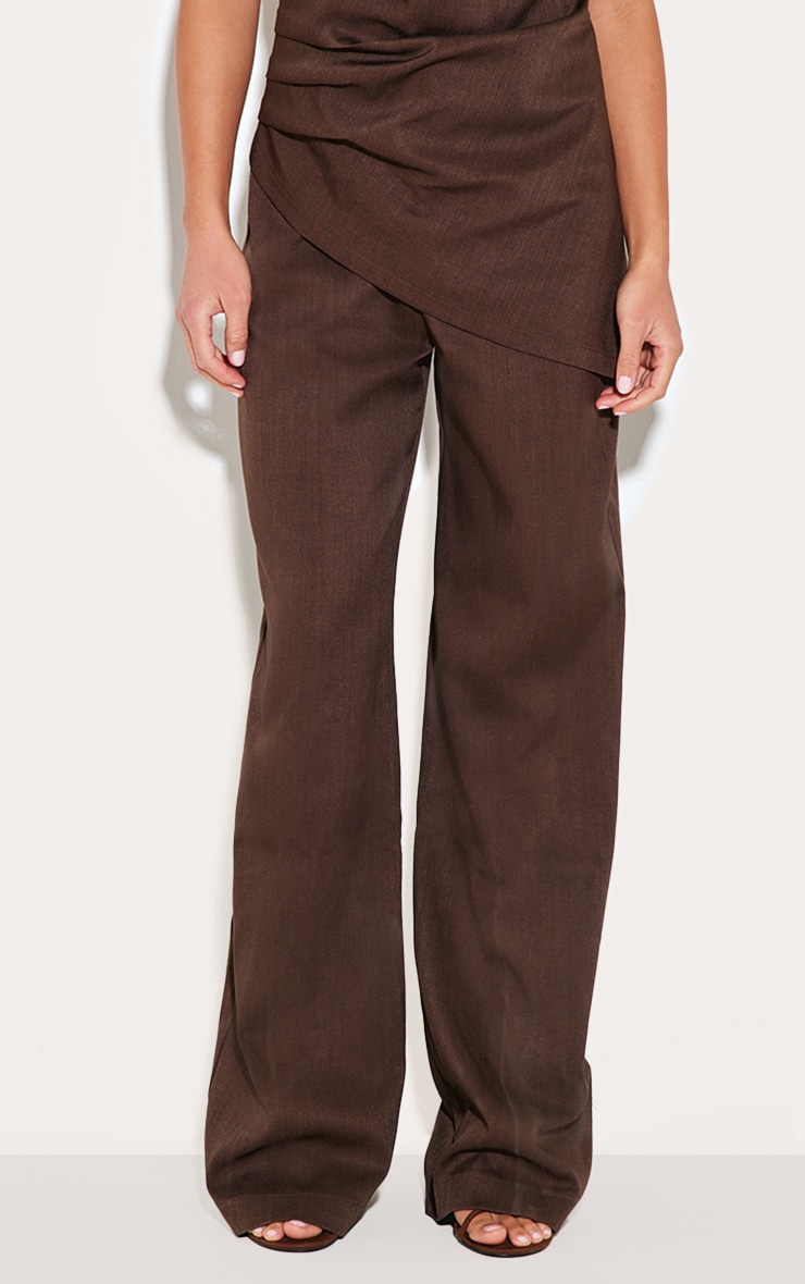 Chocolate Woven Wide Leg Pants Tailored image 2