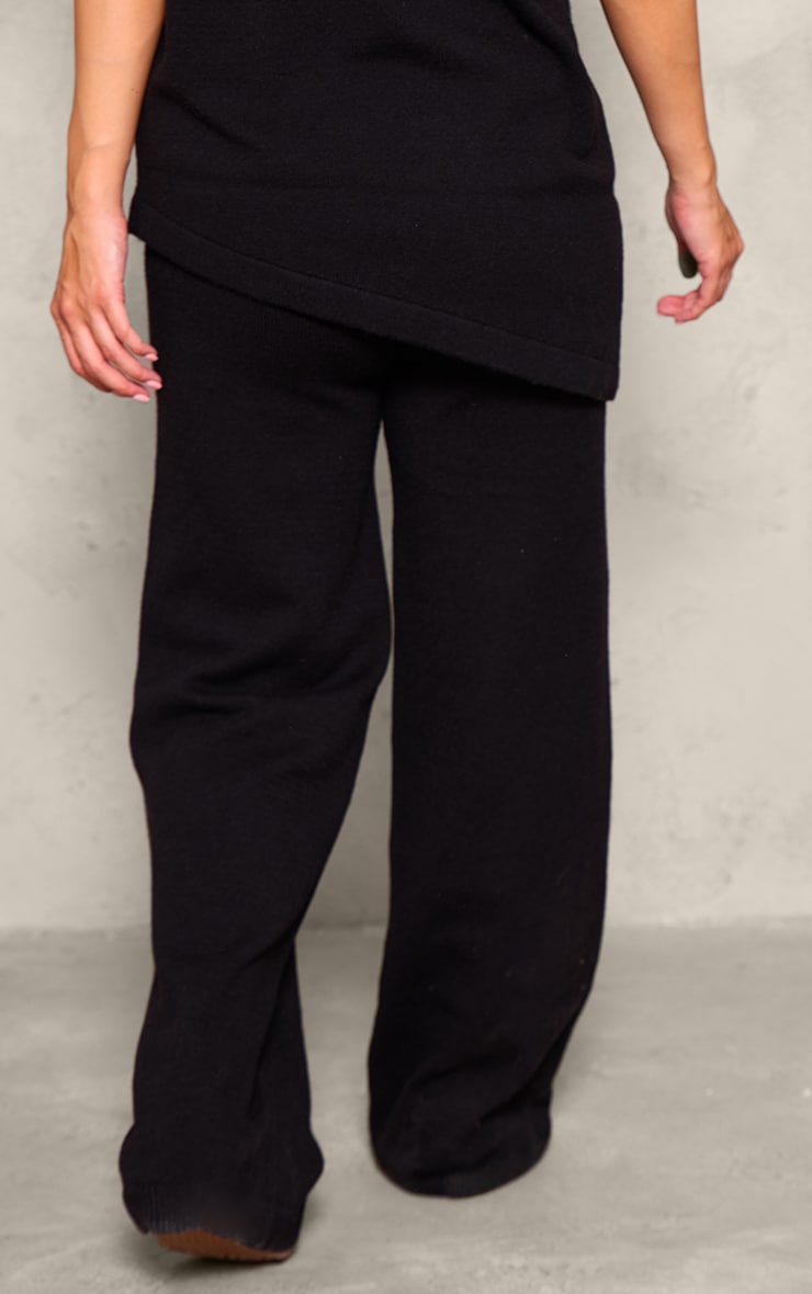 Maternity Black Knit Wide Leg Pants image 3