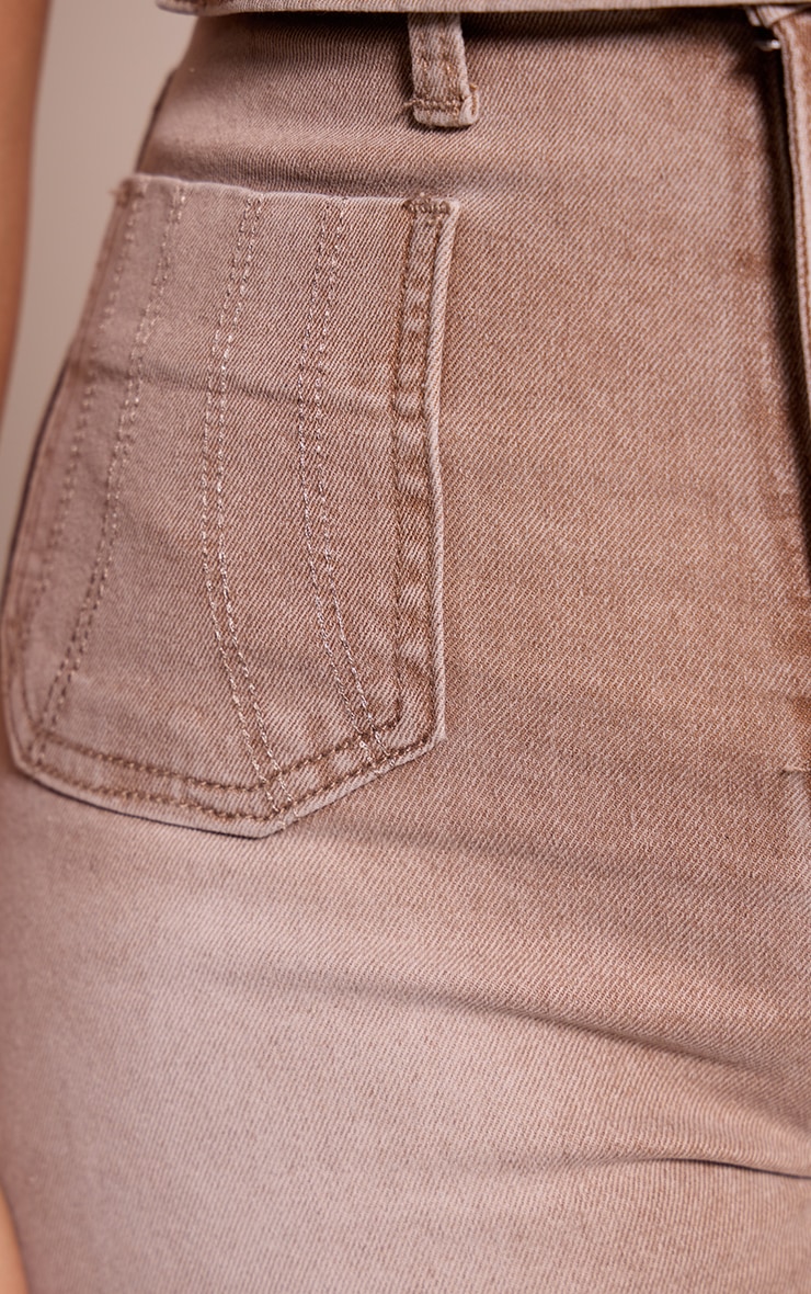 Petite Mushroom Denim Fitted Flared Jeans image 4