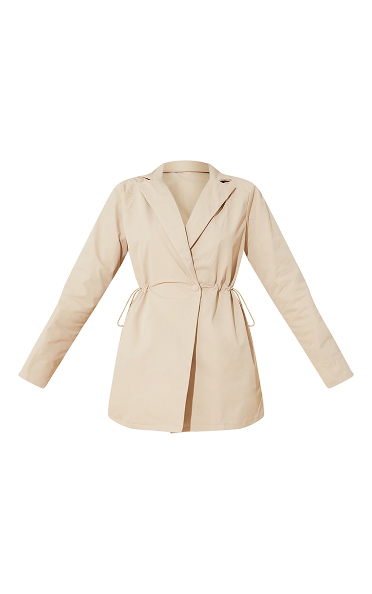 Stone Woven Long Sleeve Toggle Waist Blazer Dress image 5
