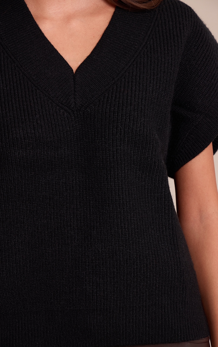 Black Sleeveless Knit Sweater image 4