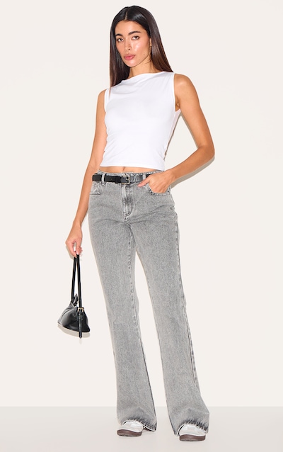 Grey Slim Fit Flared Jeans