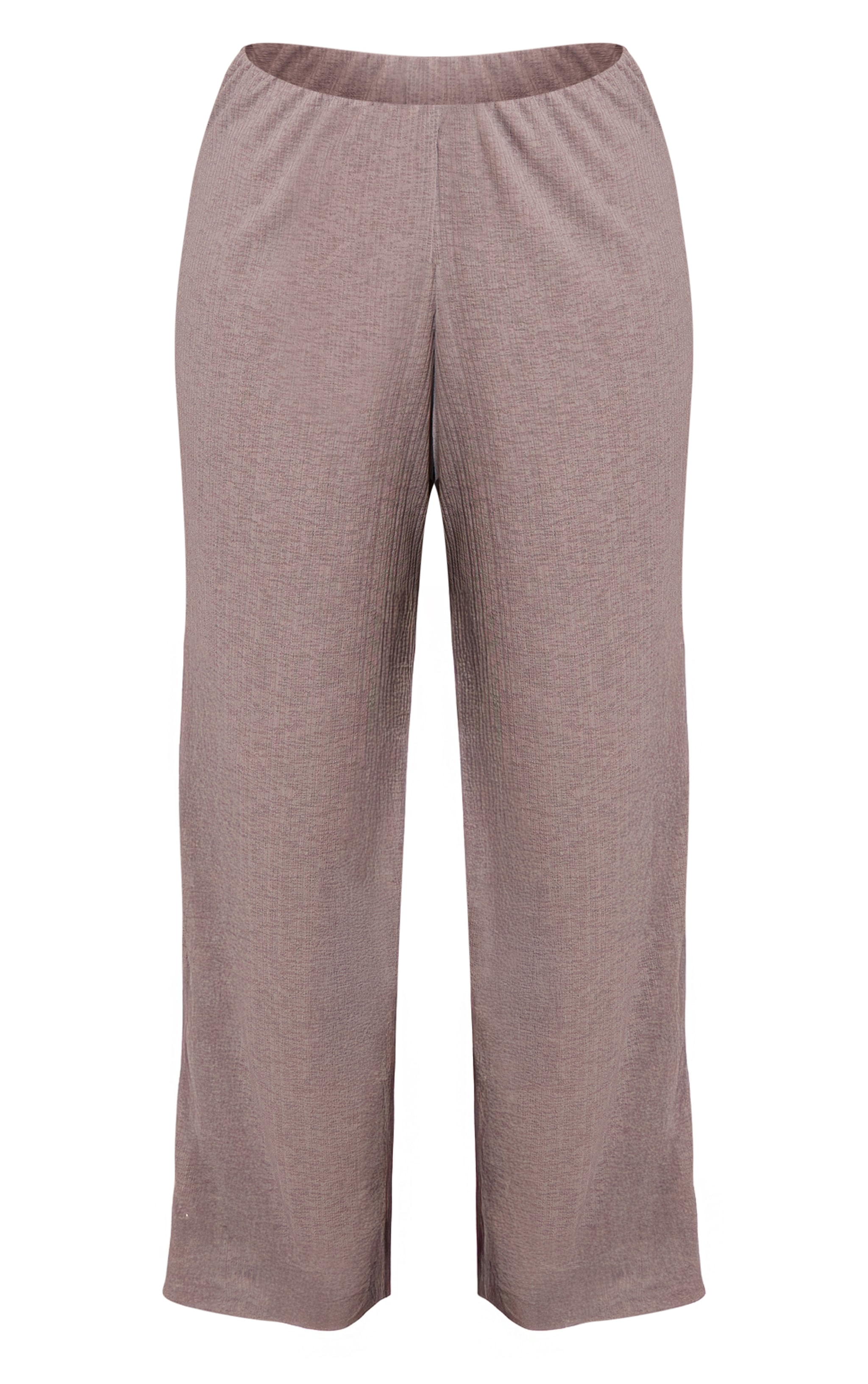 Petite Grey Sheer Textured Wide Leg Pants image 5