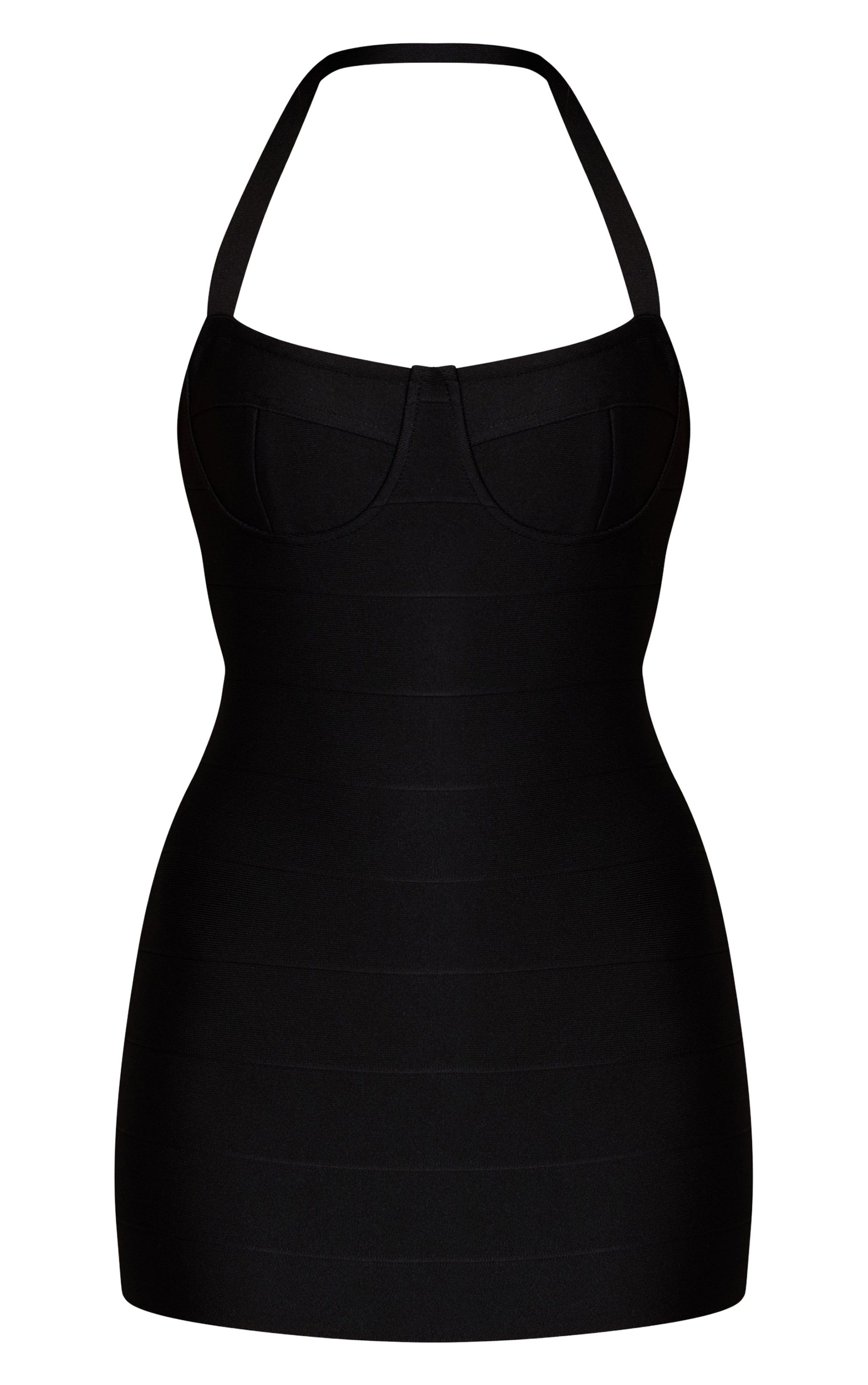 Mini robe bandage noire à dos nu et lisérés bonnets image 5